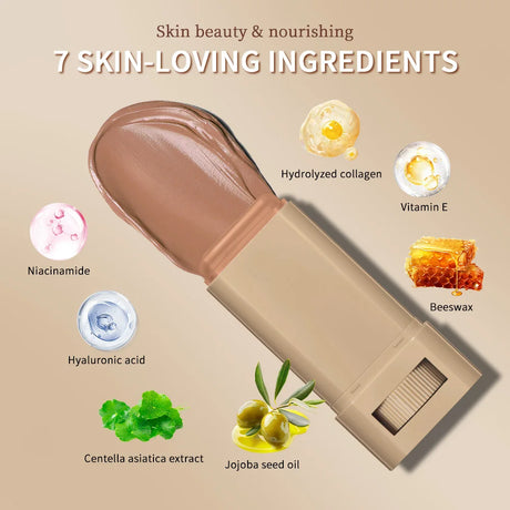 Foundation Skin Tint Balm Skin Tint Stick Waterproof Nourishing Solid Tinted Serum Face Tinted Face Contour Stick Makeup