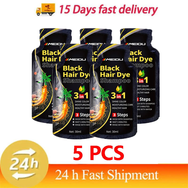 Pure Natural Herbal Hair Dye Shampoo Change Hair Color Cover Gray Hair White Hair Treatment Bubble Plant Hair Dye Hair Care New