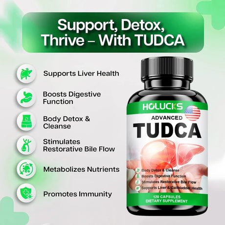 HOLUCKS TUDCA Supplement, Support Liver Cleansing, Detoxification and Repair, Digestive Health, Immune Support