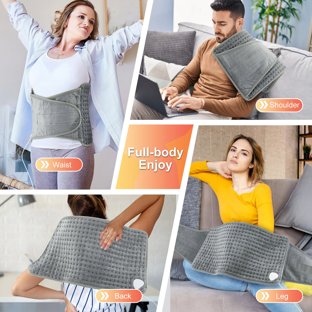 Heated Abdomen Belt Heating Lumbar Pads Waist Stomach Warmer Electric Uterus Legs Back Blanket Hot Compress Thermal Body Warming