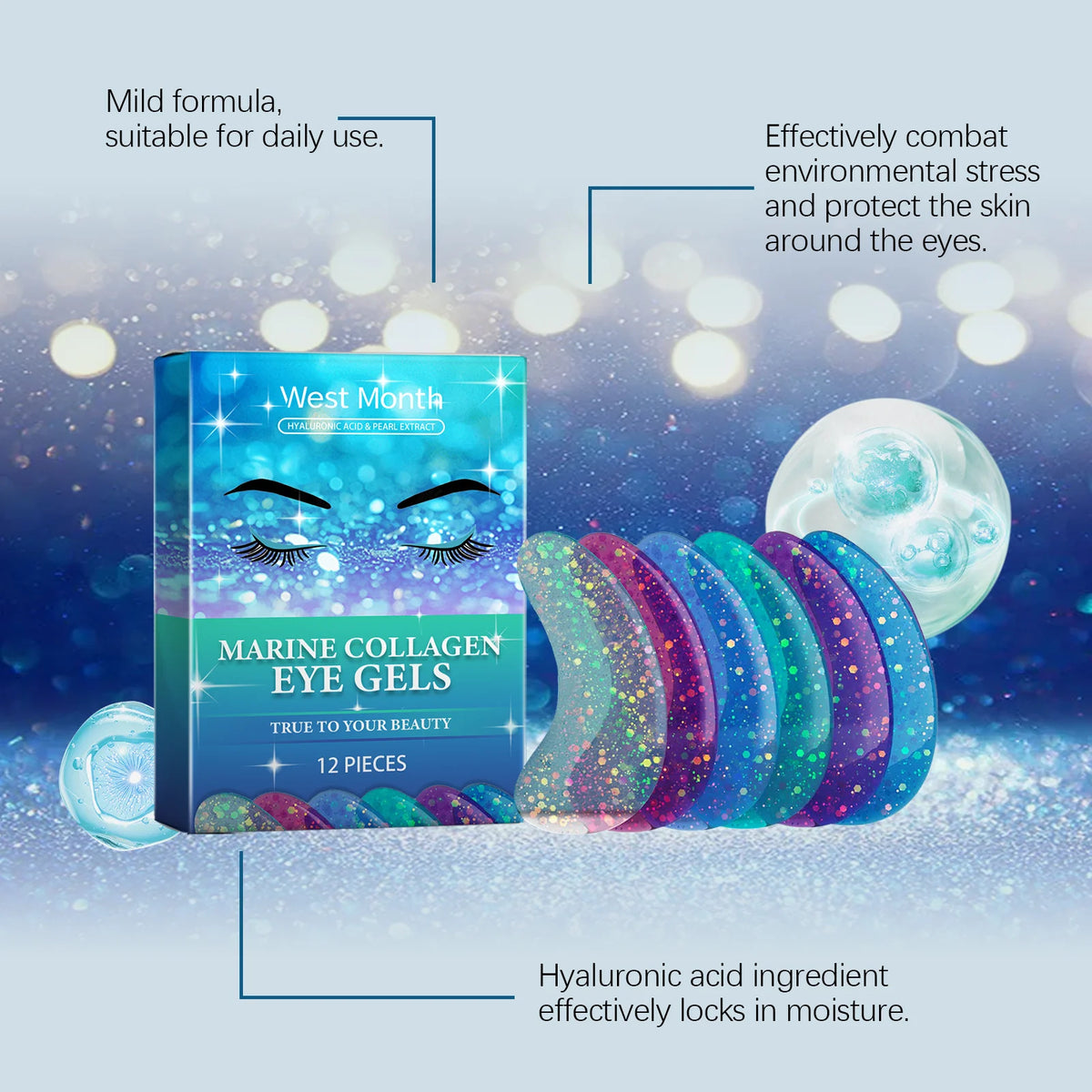 Collagen Firming Eye Mask Anti Dark Circles Nourishing Eyes Bags Removal Fade Fine Lines Repair Lifting Moisturizing Eye Patches