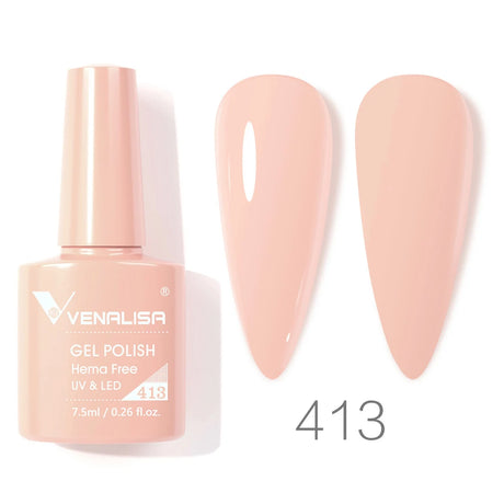 VIP5 Venalisa Nail Gel Polish Jelly Color HEMA/TPO FREE Nude Pink Semi Permanent Soak Off UVLED Gel Polish Sparkle Gel Varnish