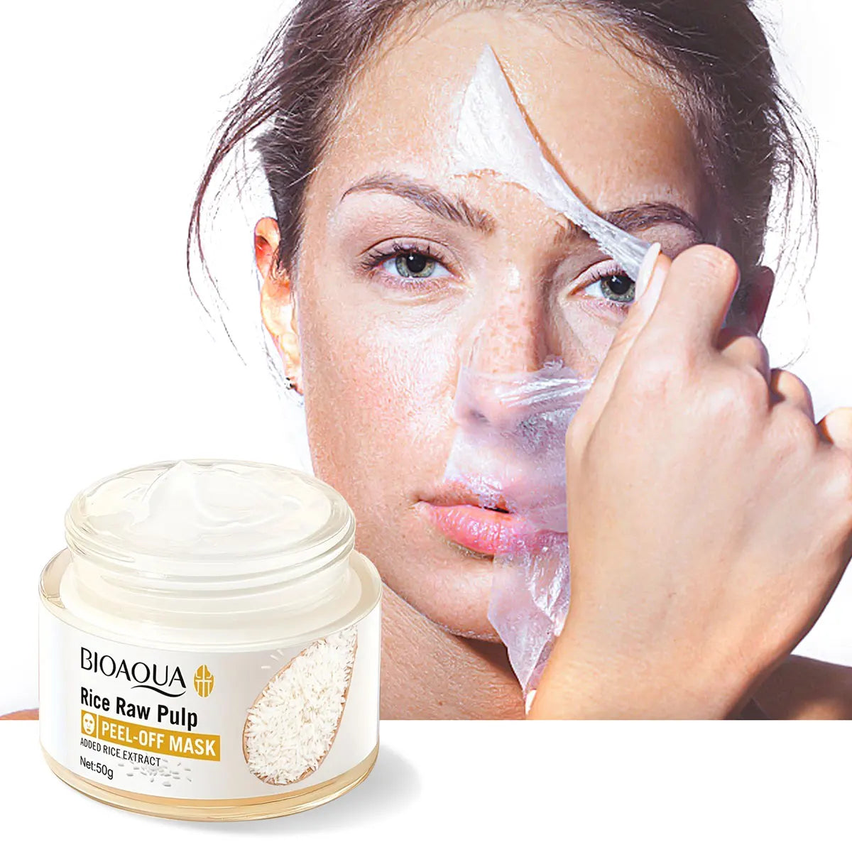 Rice Pulp Peel-Off Mask: Absorbs And Removes Blackheads And Whiteheads, Exfoliates, Whitens, Moisturizes, And Firms The Skin.