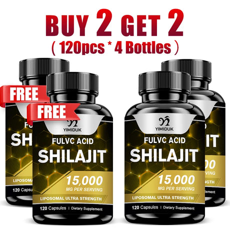 Shilajit Pure Himalayan 15000 Mg Pill, with Fulvic Acid, Support Immune System, Bone Health, Metabolism, Men & Women, Non-GMO