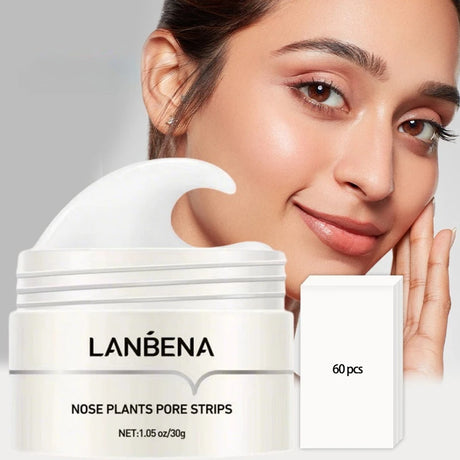 LANBENA Blackhead Remover Peel Off Mask Aloe Vera Extract Paper Plant Pore Strips Deep Clean Hydrating Pore Shrinking Mud Mask