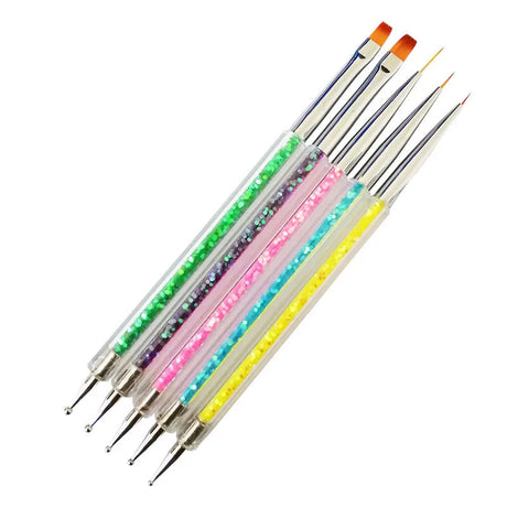 5Pcs Nails Art Dotting Pen Nails Brushes For Nails Art Accessories Tools Kits Nail Supplies For Professionals Manicure Set