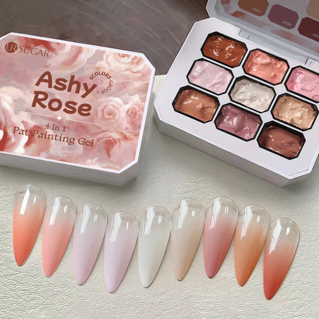 UR SUGAR 9 Colors Gradient Painting Gel Nail Art Gradient Color DIY Design Gel 4 In 1 Used For Gradient Nail Stamping Pattern