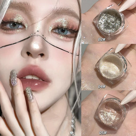 Diamond Purple Liquid Gel Eyeshadow Pearl Glitter Body Highlighter Sequins Monochrome Shimmer Brighten High Gloss Quick Drying