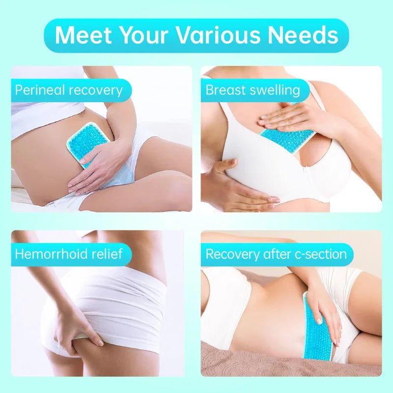 Reusable Postpartum Cooling Gel Bead Ice Pack, Ideal for Pregnancy & Delivery, Includes Washable Sleeve, Soothes Postpartum