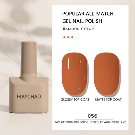 MAYCHAO Gel Nail Polish 12ML Full Coverage Base Top Coat Soak Off Gel Polish UV LED Gel Semi Permanent Varnishes Design Nail Art
