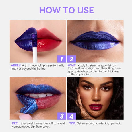 Long Lasting Waterproof Peel Off Lip Stain Pink Red Glosses Lip Stain Tint Peel Off Tattoo Korean Lipsticks Cosmetics Makeup