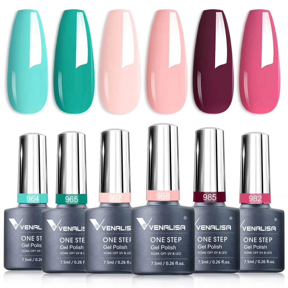 VIP5 Venalisa Nail Gel Polish Jelly Color HEMA/TPO FREE Nude Pink Semi Permanent Soak Off UVLED Gel Polish Sparkle Gel Varnish