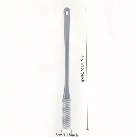 Ergonomic Long Handle Foot Scrub Brush, Soft Silicone Toe Cleaner, Exfoliating Foot Massage Bath Brush
