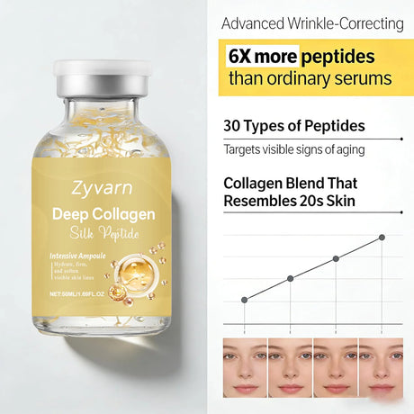 Korean Skincare Collagen Silk Peptide Intensive Lifting Ampoule Skin Elasticity Hydrating Barrier Repair Anti-Oxidant Face Serum