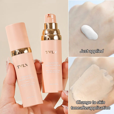 Long-lasting Matte Color-changing Foundation Liquid, Non-tarnishing, 4-in-1 Lightweight and Moisturizing Foundation Cream