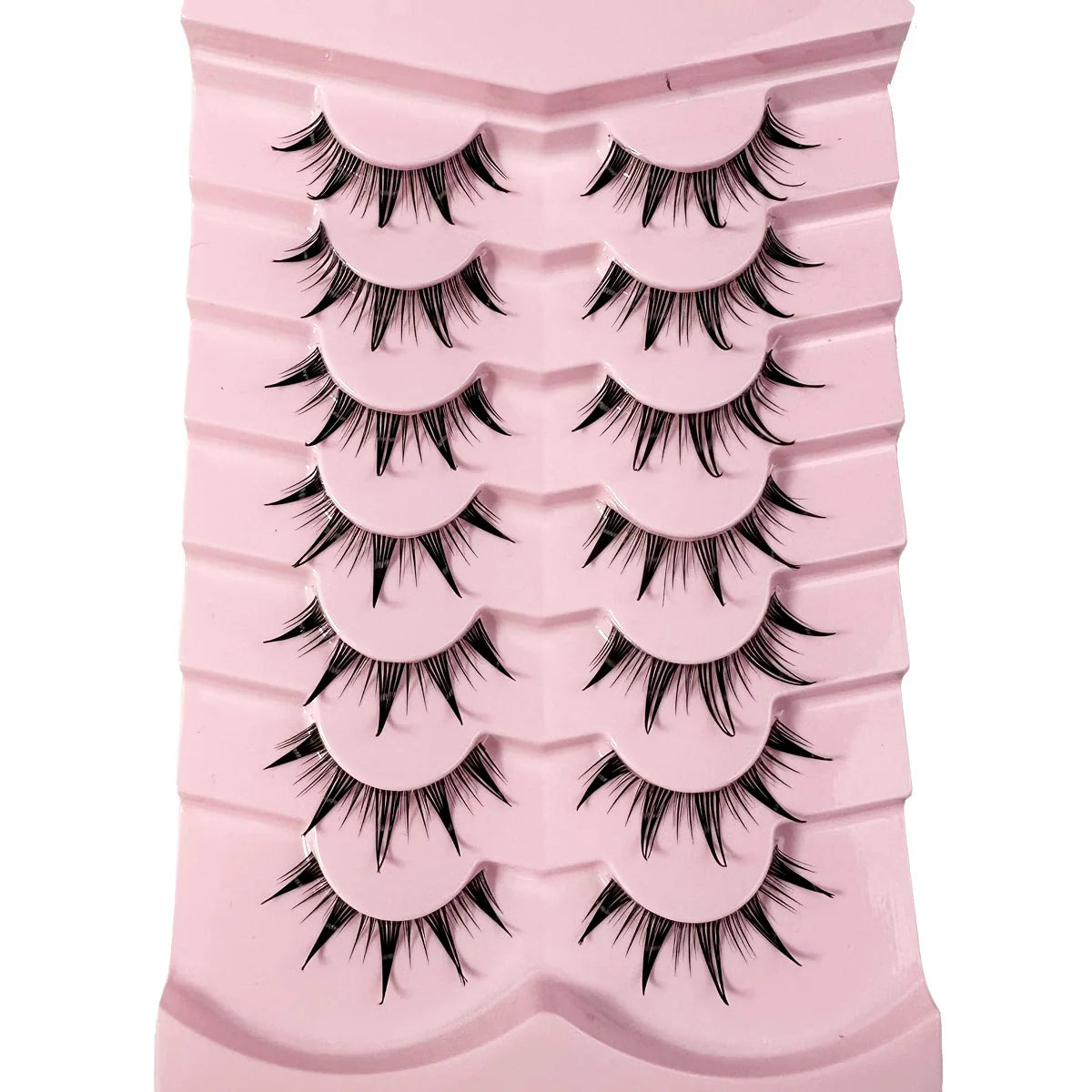 New 14/10/7/5Pairs Manga Lashes Natural Eyelashes Soft Cross Wispy Clear Band False Eyelashes Doll Eyes Lashes Cosplay Extension