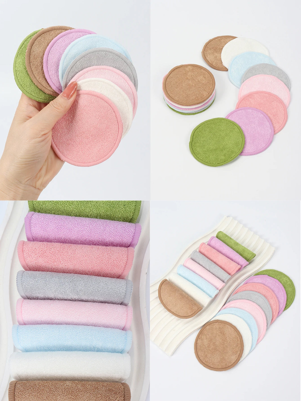5/10/20 Pack Reusable Makeup Remover Pads Washable Face Cleansing Puff Cloth Clean Sponge Liquid Cream Tools Cosmetic Remover