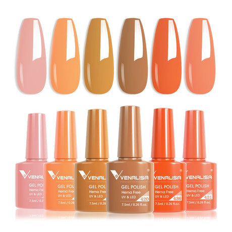 VIP5 Venalisa Nail Gel Polish Jelly Color HEMA/TPO FREE Nude Pink Semi Permanent Soak Off UVLED Gel Polish Sparkle Gel Varnish