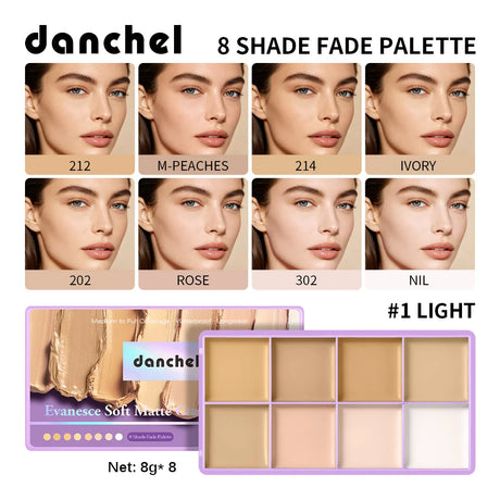 8 Shade Cream Concealer Palette Waterproof Full Coverage Multi-Function Cream Blemishes & Cover Long-Lasting Korean Makeup