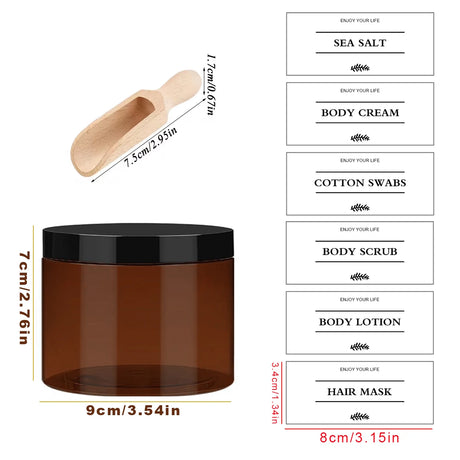 Bath Salt Storage Container Reusable Amber Hair Mask Sea Salt Body Scrub Dispenser Box Bathroom Shower Salt Case