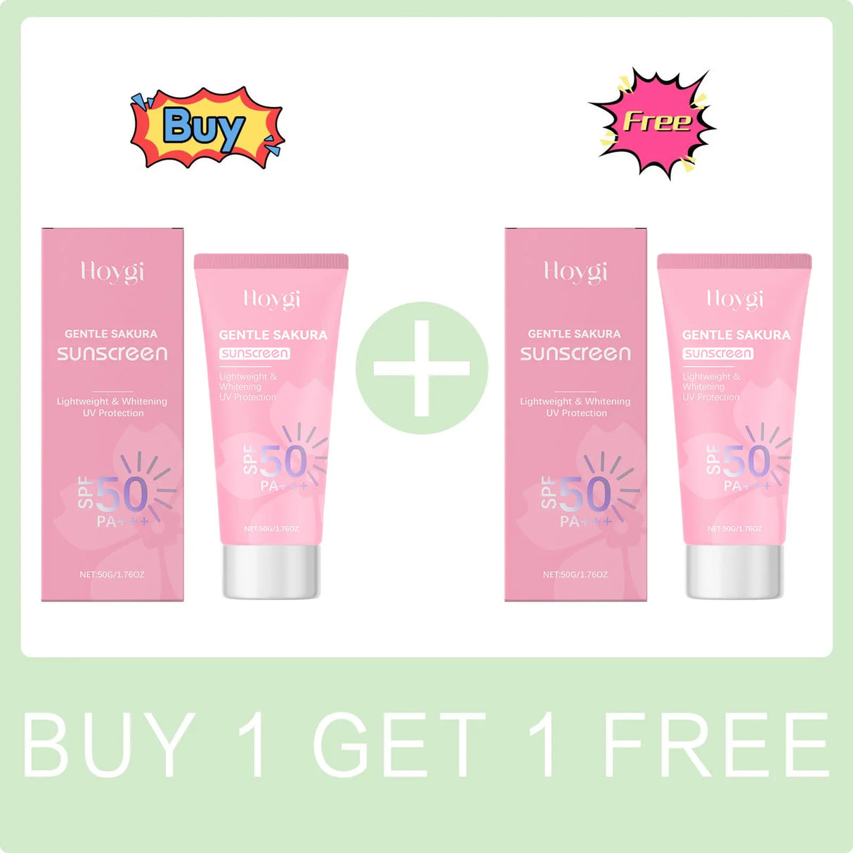 Cherry Blossom Sunscreen Cream Spf 50+ Long-Lasting Anti UV Anti-Aging Anti Oxidant Oil Control Non-greasy Waterproof Sunblock