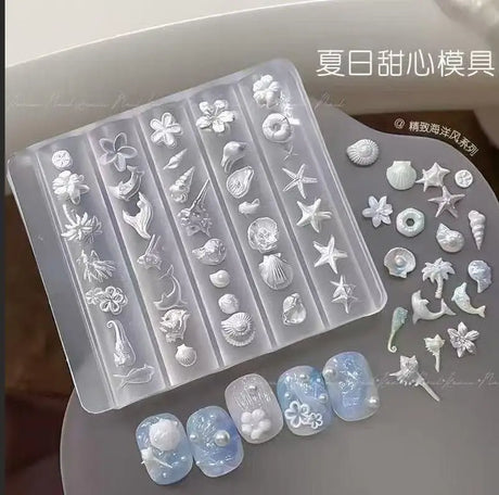 1Pcs Cake Cream Lace Heart Silicone Nail Mold Sweet Y2K Nail Art Decorations Template DIY Design Transparent Manicure Stencils 1