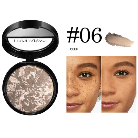 Luminous Finish Setting Powder Lasting Oil-control Shimmer Marble Baked Powder Brightening Face Powder Compact Foundation Makeup