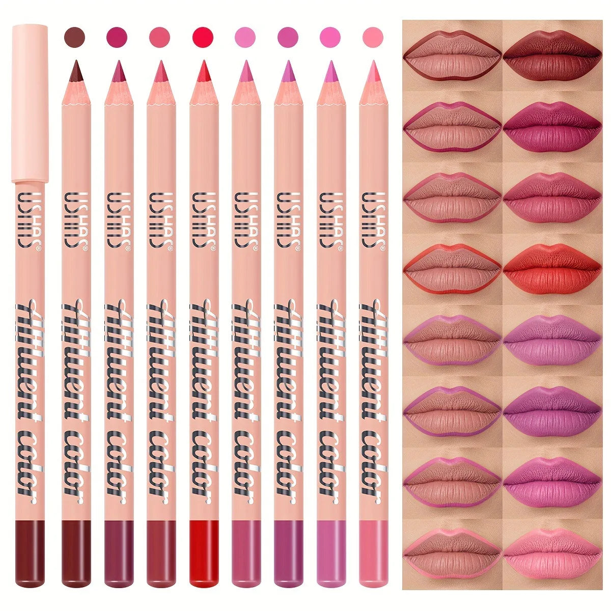 8 Colors Waterproof Lip Liner Pencil Long Lasting Sexy Dark Red Pink Matte Lipstick Pencil Natural Lipliner Pen Red Contour Tint