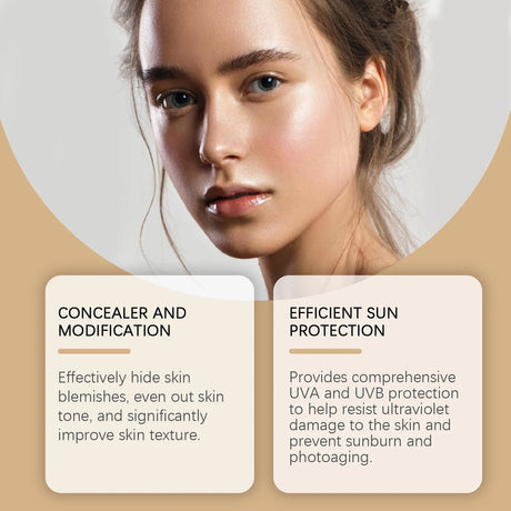 Gold Snail Sunscreen BB Cream SPF 50 Sun Block Makeup Moisturize Face Concealer Long-Lasting Isolation Lotion Concealer Cosmetic