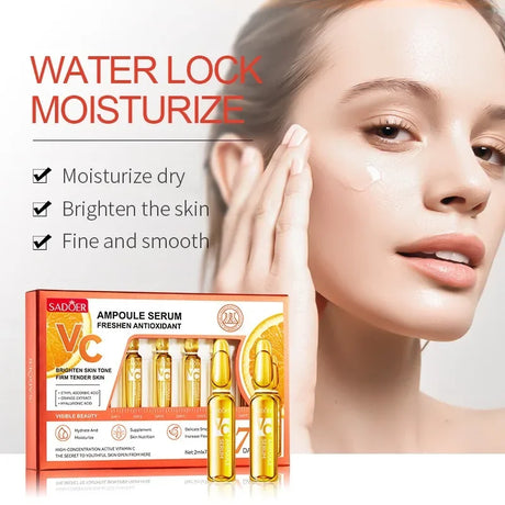 Vitamin C Face Whitening Serum Dark Spots Freckles Removal Hyaluronic Pore Minimizer Anti Aging Wrinkle Remove Golder Essence