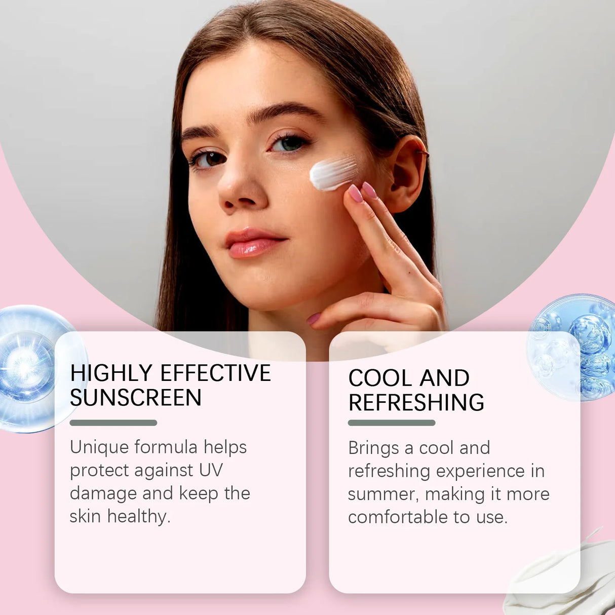 Cherry Blossom Sunscreen Cream Spf 50+ Long-Lasting Anti UV Anti-Aging Anti Oxidant Oil Control Non-greasy Waterproof Sunblock