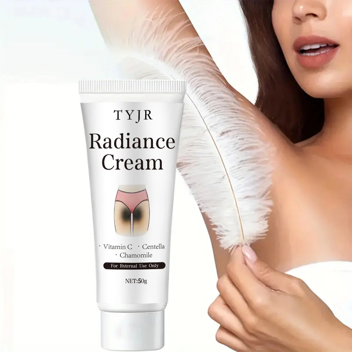 Snow White Cream Contains Niacinamide and Centella Asiatica, Whitening Lotion for Body and Private Parts, Underarm Rejuvenation