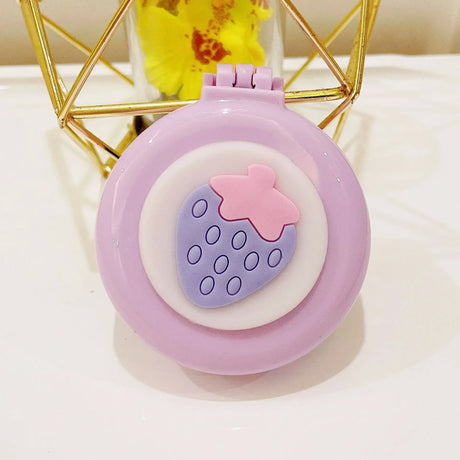 Baby Girls Kawaii Cute Cartoon Animal Folding Massage Comb with Makeup Mirror for Children Travel Portable Plastic Hair Brush