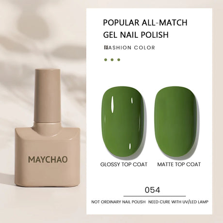 MAYCHAO Gel Nail Polish 12ML Full Coverage Base Top Coat Soak Off Gel Polish UV LED Gel Semi Permanent Varnishes Design Nail Art