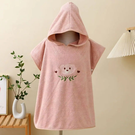 Baby Bath Towel Hooded Soft Coral Velvet Child Bathrobe Cute Cartoon Animal Warm Toddler Sleeping Swaddle Wrap Towel Blanket