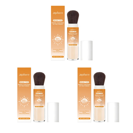 SPF 50+ Sunscreen Setting Powder Oil Control Long Lasting Matte Natural Smooth Protective Powder Outdoor Breathable Face Makeup