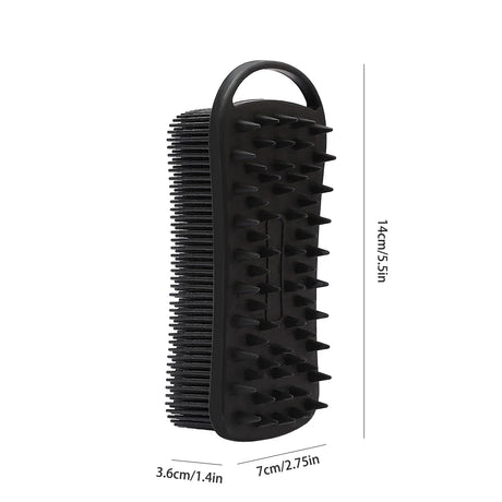 2 In 1 Silicone Shower Brush Scrubber Soft Scalp Massager Shampoo Brush Double-Sided Body Brush Foam Skin Clean Tool