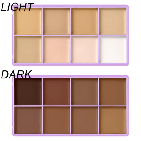 8 Shade Cream Concealer Palette Waterproof Full Coverage Multi-Function Cream Blemishes & Cover Long-Lasting Korean Makeup
