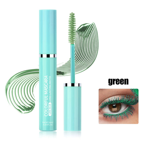 Colored Mascara Eyelashes Blue Pink Green Colorful Waterproof Mascara Charming Long Lasting Curling Mascara Eye Christmas Makeup