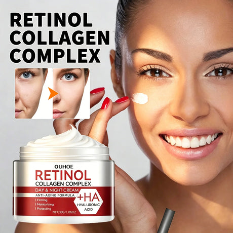 Retinol Face and Neck Cream with Hyaluronic Acid Collagen Moisturizer for Fine Lines Firming Skin Care Day & Night Cream