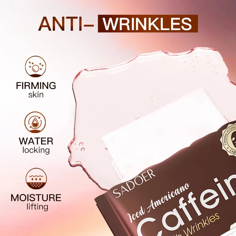SADOER Caffeine Face Mask Anti Wrinkles Moisturizing Hydrating Anti-aging Facial Masks Face Sheet Mask Skin Care Products