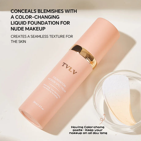Long-lasting Matte Color-changing Foundation Liquid, Non-tarnishing, 4-in-1 Lightweight and Moisturizing Foundation Cream