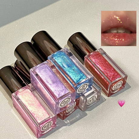 Herorange Star Shine Glitter Lip Gloss Shimmer Fine Glitter Long Lasting Moisturizing Non Sticky Glossy Lip Makeup