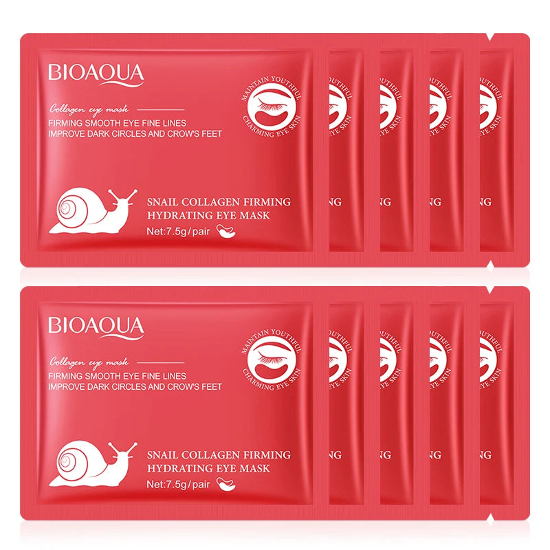 BIOAQUA Snail Crystal Collagen Eye Mask Anti Dark Circles Anti-Wrinkles Moisturizing Whitening Anti-Aging Eye Patches Skin Care