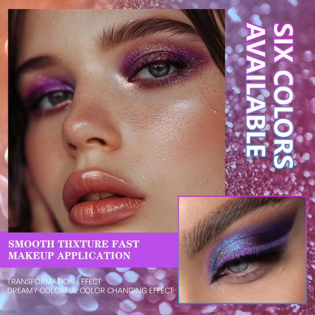 Chameleon Holographic Glitter Shimmer Highlighter Stick, Makeup for Face and Body, Color Changing Glitter Stick Under Light