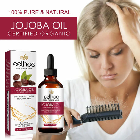 Eelhoe Jojoba Oil Hair Growth Serum Reduce Loss Scalp Treatment More Thicker Keep Regrowth Oil Control Hair Nourish Essencial Oi