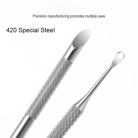 Nail Circle Beveled Head Stainless Steel Cuticle Pusher Nail Art Sanding Tablet Manicure Sticks Tool for Salon Nails Accessories