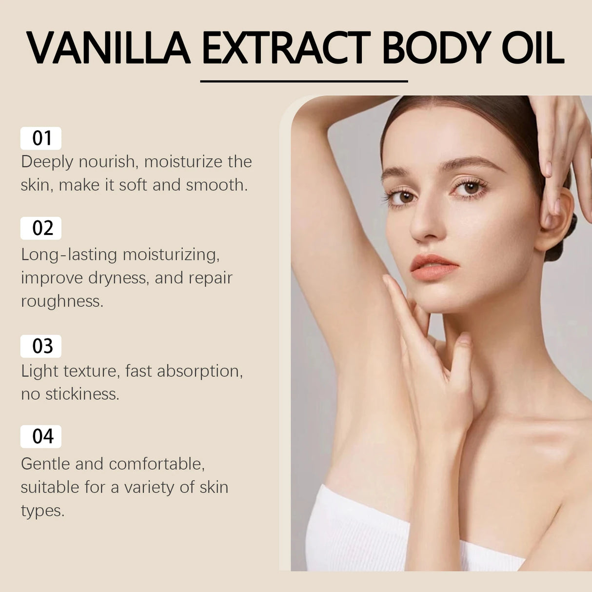 OceAura Strawberry Body Oil Vanilla Sweet Caramel Perfume Moisturizing Skin Barrier Repair Nourish Marshmallow Body Massage Oil