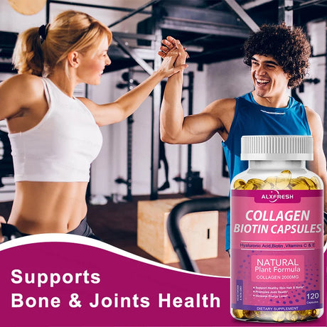 Hydrolyzed Collagen - Antioxidant for Hair, Skin, Nail, Bones, Joint Health Support - with Vitamin C, Biotin