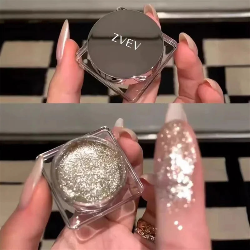 Diamond Glitter Eyeshadow Brighten Eyes Make Up Waterproof Shimmer Palette Monochrome Eye Shadow Pigmented Highlighter Cosmetics